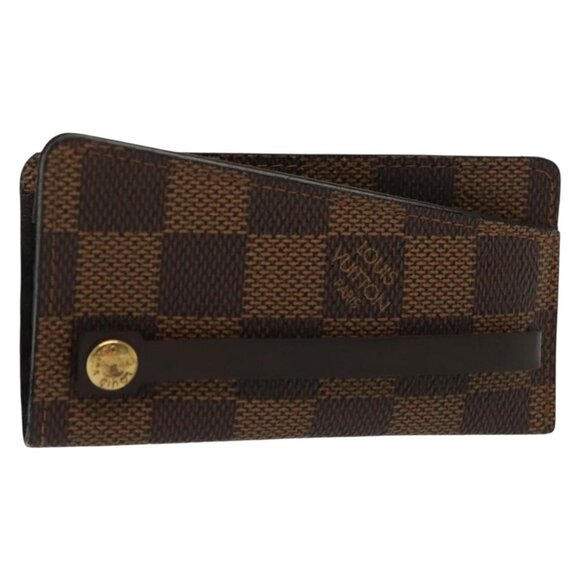 LOUIS VUITTON Damier Ebene Clochette Key Case N62661 LV Auth BA4483 - Picture 1 of 16